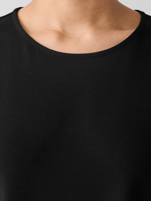 Stretch Jersey Knit Round Neck Dress - Eileen Fisher Outlet