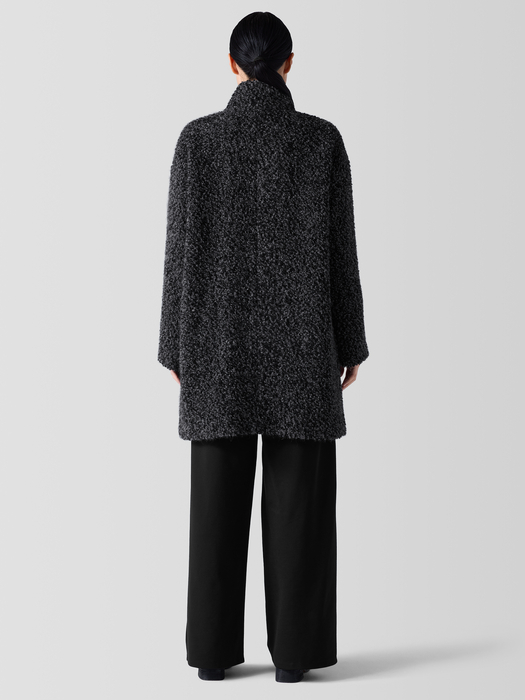 Curly Alpaca Stand Collar Coat - Eileen Fisher Outlet