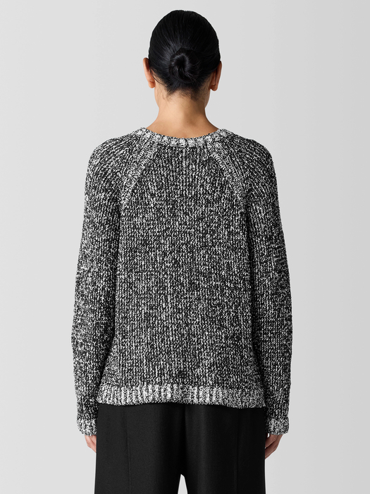 Peruvian Organic Cotton Boucle Crew Neck Top - Eileen Fisher Outlet