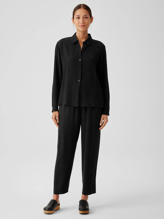 Silk Georgette Crepe Tapered Pant - Eileen Fisher Outlet