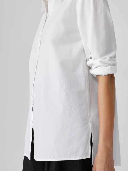 Washed Organic Cotton Poplin Classic Collar Shirt - Eileen Fisher Outlet