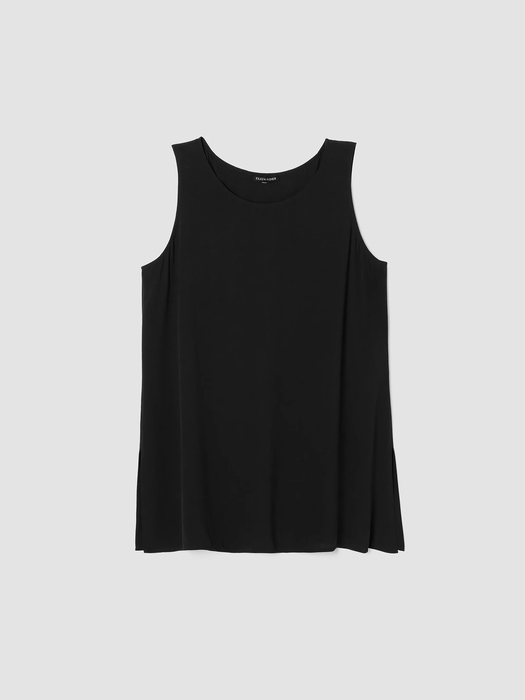 Silk Georgette Crepe Ballet Neck Tank - Eileen Fisher Outlet