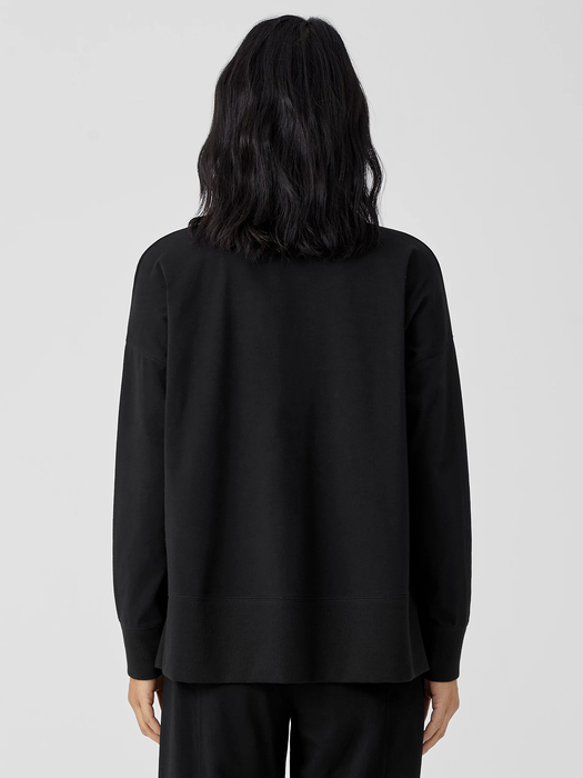 Traceable Cotton Jersey Crew Neck Top - Eileen Fisher Outlet