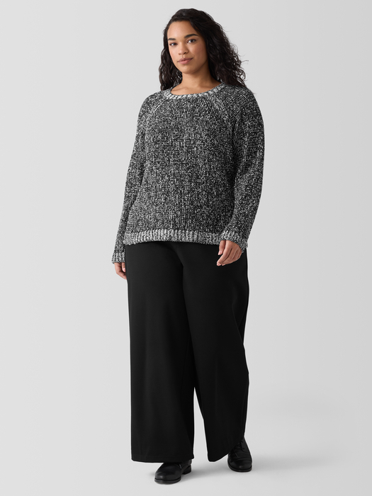 Peruvian Organic Cotton Boucle Crew Neck Top - Eileen Fisher Outlet