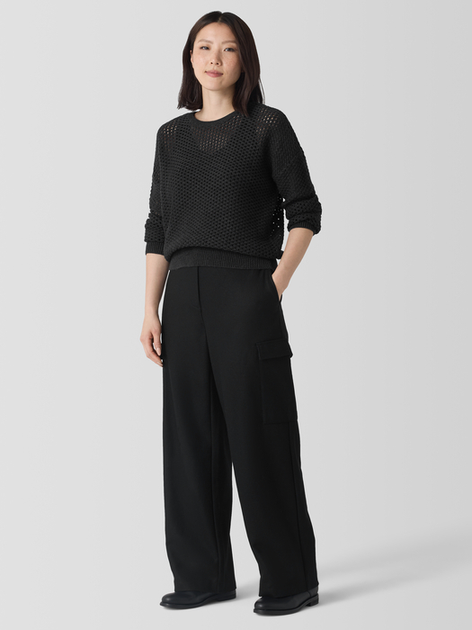 Felted Wool Jersey Cargo Pant in Regenerative Wool - Eileen Fisher Outlet