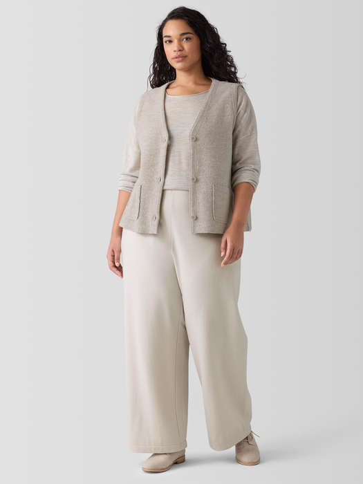 Felted Wool JerseyWide-Leg Long Pant in Regenerative Wool - Eileen Fisher Outlet
