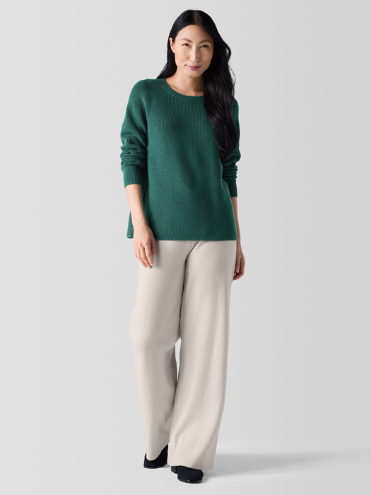 Merino Crew Neck Top in Regenerative Wool - Eileen Fisher Outlet
