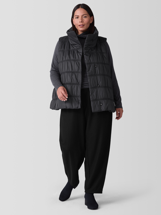 Eggshell Recycled Nylon Stand Collar Vest - Eileen Fisher Outlet