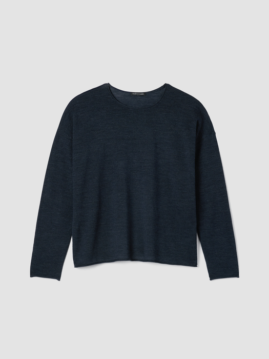Fine Merino Box-Top in Regenerative Wool - Eileen Fisher Outlet