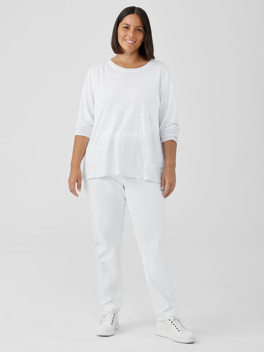 Organic Linen Jersey Crew Neck Top - Eileen Fisher Outlet
