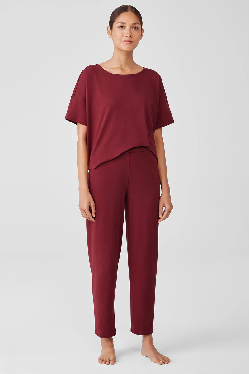 Organic Cotton Interlock Long Sleep Top - Eileen Fisher Outlet