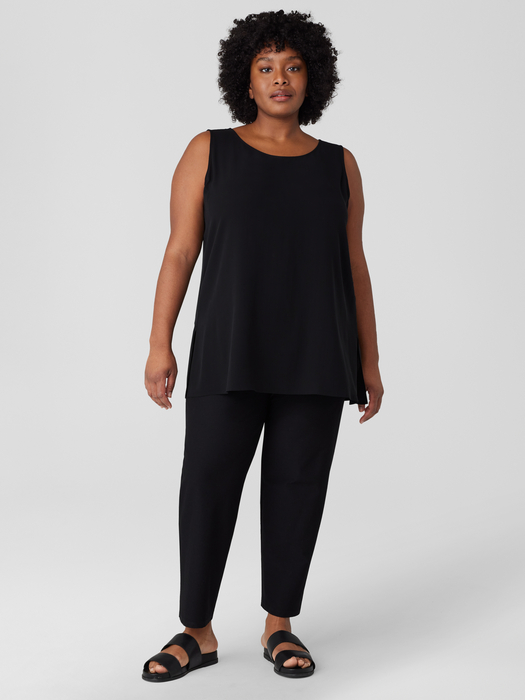 Washable Stretch Crepe Straight Pant with Yoke - Eileen Fisher Outlet