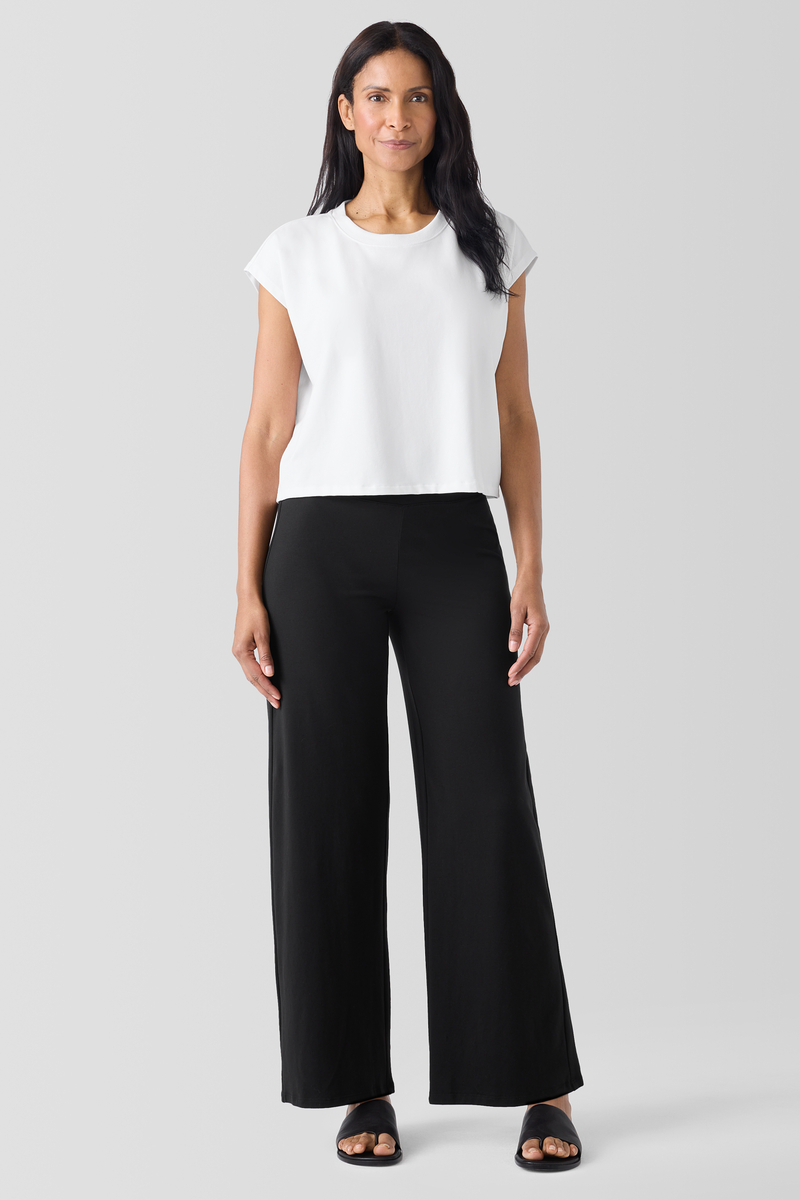 Stretch Jersey Knit Wide-Leg Pant - Eileen Fisher Outlet