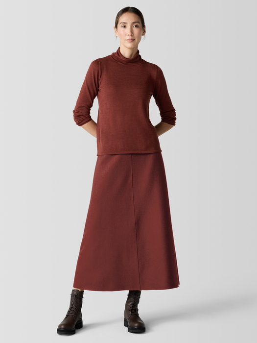 Felted Wool Jersey A-Line Skirt in Regenerative Wool - Eileen Fisher Outlet