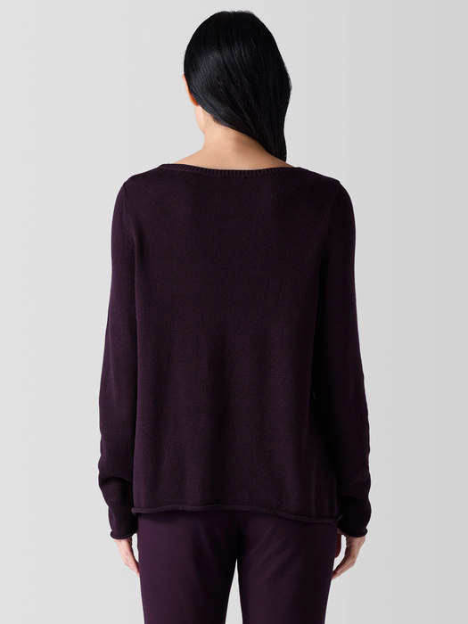 Peruvian Cotton Blend Bateau Neck Top - Eileen Fisher Outlet