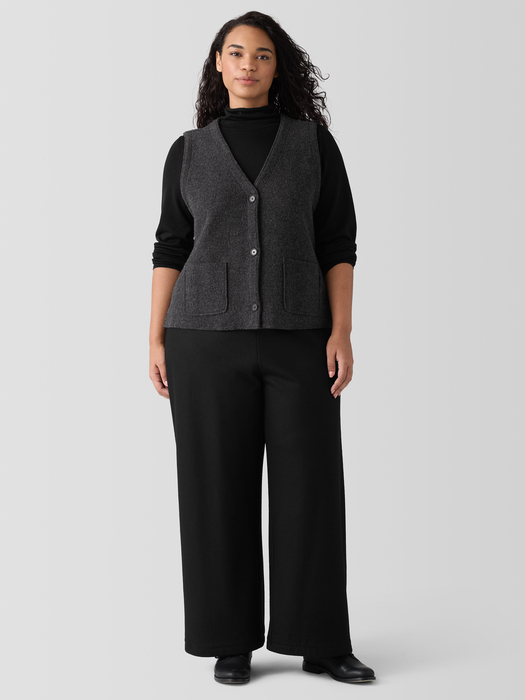 Lightweight Boiled Wool Vest in Regenerative Wool - Eileen Fisher Outlet