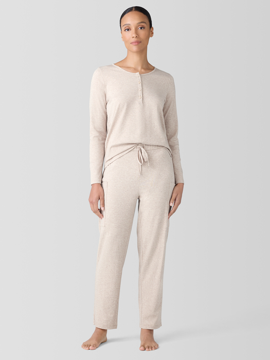 Mélange Organic Cotton Interlock Slouchy Sleep Pant - Eileen Fisher Outlet