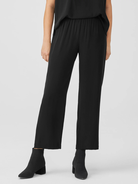 Silk Georgette Crepe Straight Pant - Eileen Fisher Outlet