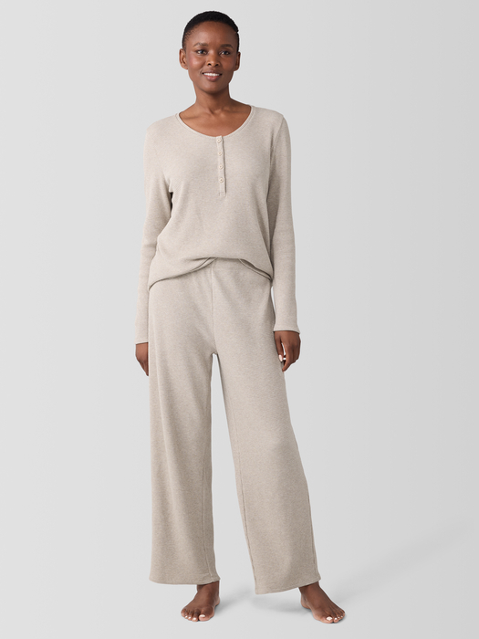 Mélange Organic Cotton Waffle Sleep Pant - Eileen Fisher Outlet