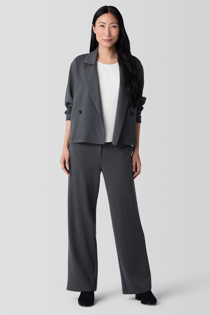 Silk Linen Box Band Collar Top - Eileen Fisher Outlet