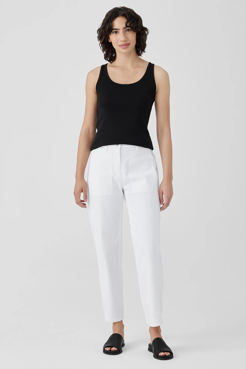 Organic Cotton Stretch Rib Slim Tank - Eileen Fisher Outlet