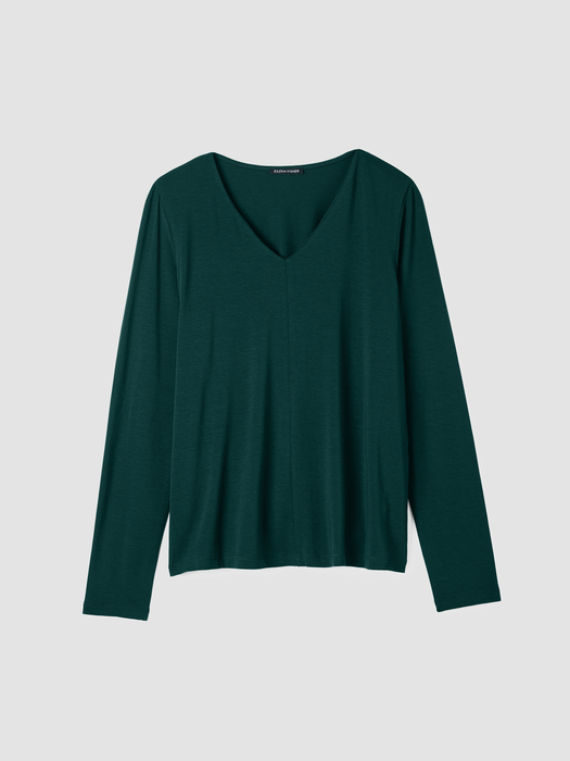 Fine Jersey V-Neck Top - Eileen Fisher Outlet