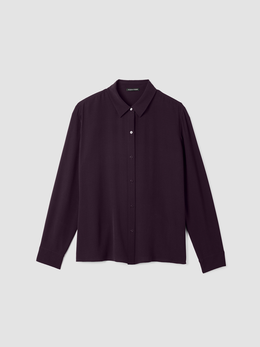 Silk Georgette Crepe Classic Collar Shirt - Eileen Fisher Outlet