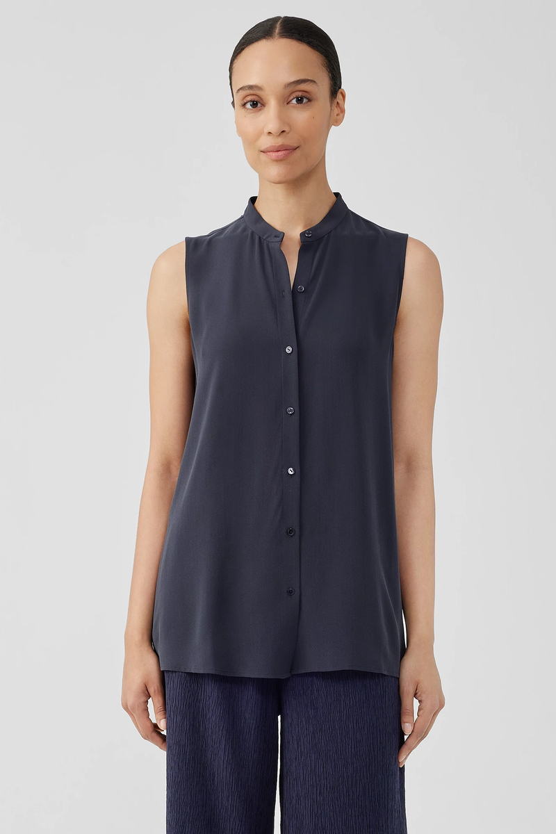 Silk Georgette Crepe Straight Pant - Eileen Fisher Outlet