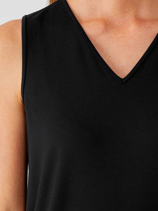 Stretch Jersey Knit V-Neck Tank - Eileen Fisher Outlet
