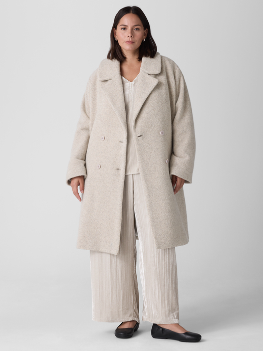 Cozy Recycled Wool Boucle Notch Collar Coat - Eileen Fisher Outlet