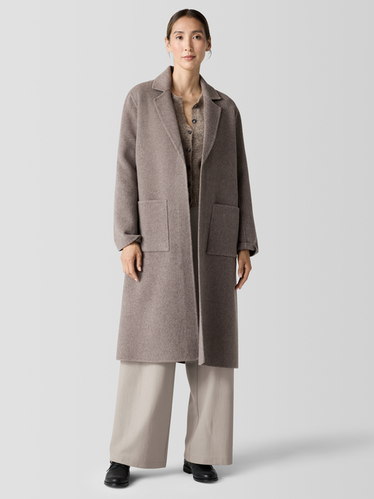 Doubleface Wool Cloud Notch Collar Coat - Eileen Fisher Outlet