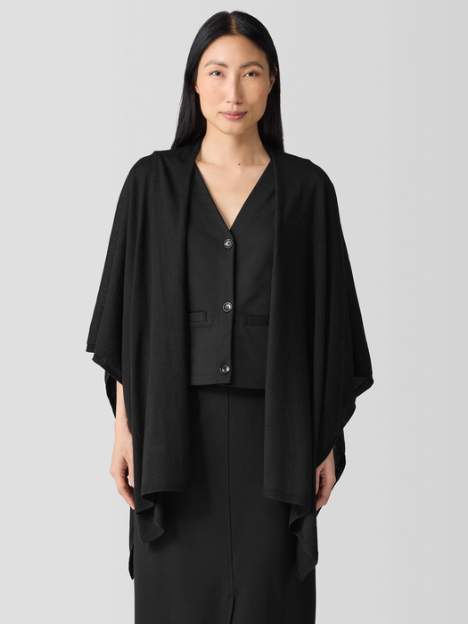 Fine Merino Poncho in Regenerative Wool - Eileen Fisher Outlet