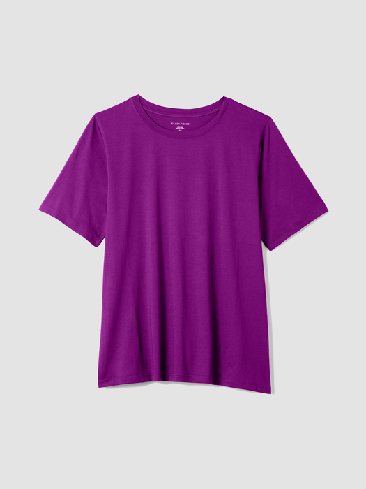 Organic Pima Cotton JerseyRound Neck Tee - Eileen Fisher Outlet