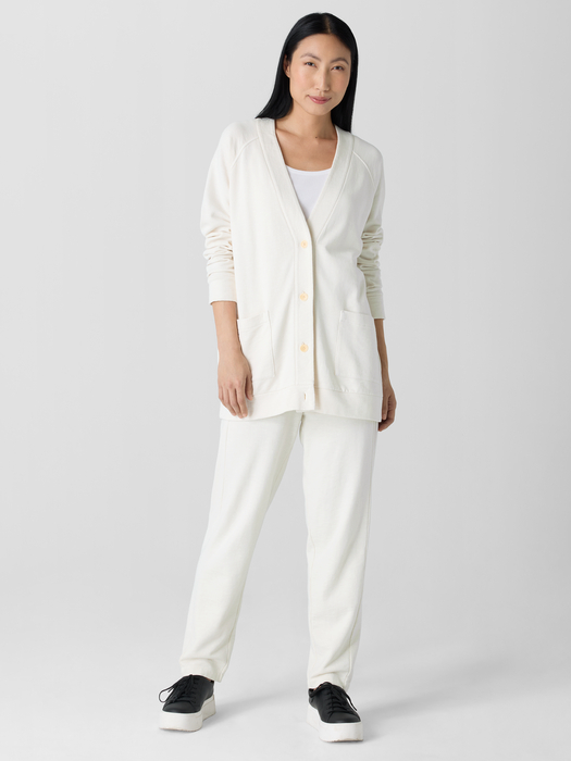 Garment-Dyed Terry Long Cardigan - Eileen Fisher Outlet