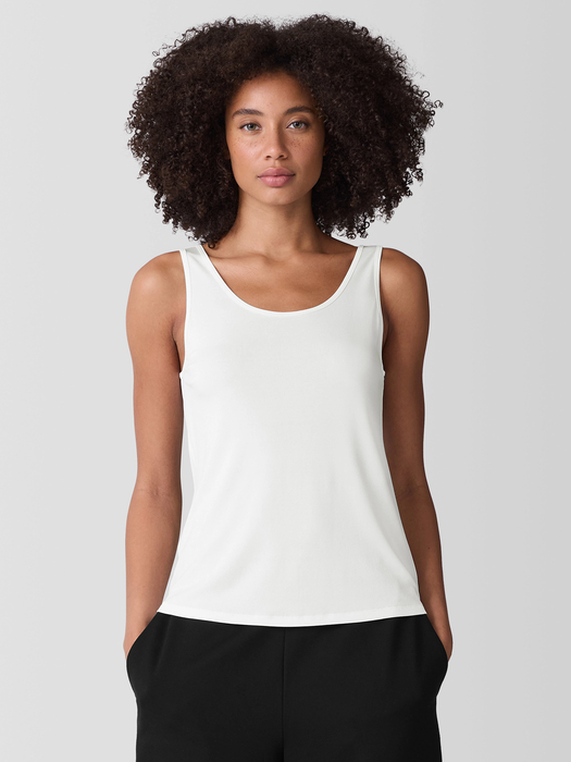 Stretch Silk Jersey Scoop Neck Tank - Eileen Fisher Outlet