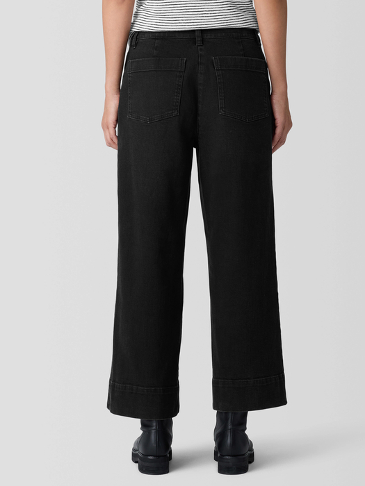 Cotton Stretch Denim Wide-Leg Jean - Eileen Fisher Outlet