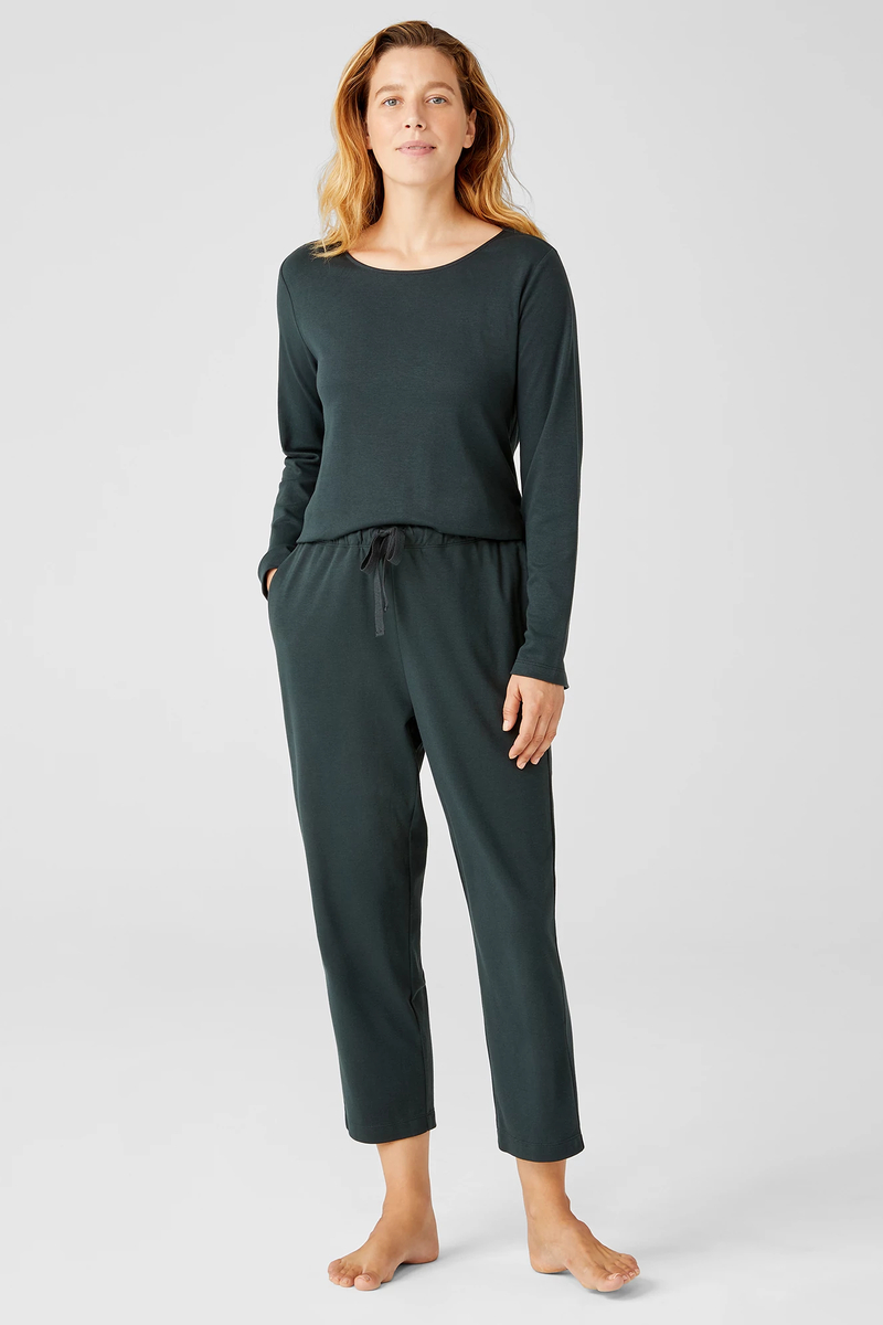 Organic Cotton Interlock Scoop Neck Sleep Tank - Eileen Fisher Outlet