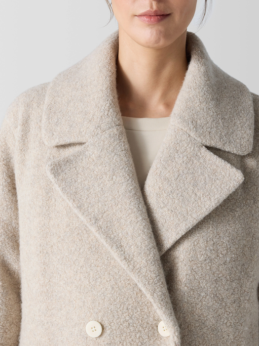 Cozy Recycled Wool Boucle Notch Collar Coat - Eileen Fisher Outlet
