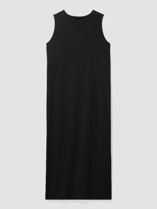 Stretch Jersey Knit Round Neck Dress - Eileen Fisher Outlet
