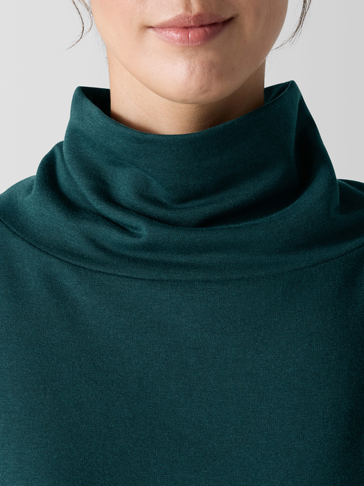 Cozy Brushed Terry Hug Funnel Neck Top - Eileen Fisher Outlet