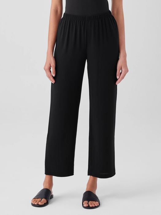 Silk Georgette Crepe Straight Pant - Eileen Fisher Outlet