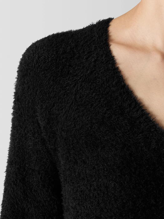 Organic Cotton Eyelash V-Neck Top - Eileen Fisher Outlet