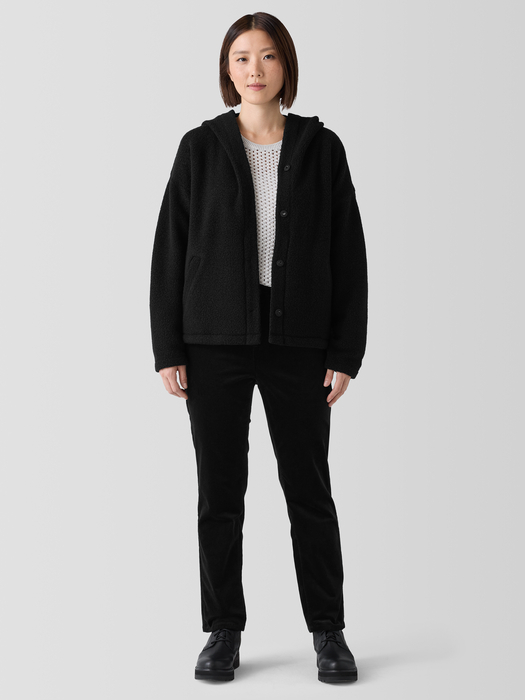 Cozy Recycled Wool Boucle Hooded Jacket - Eileen Fisher Outlet