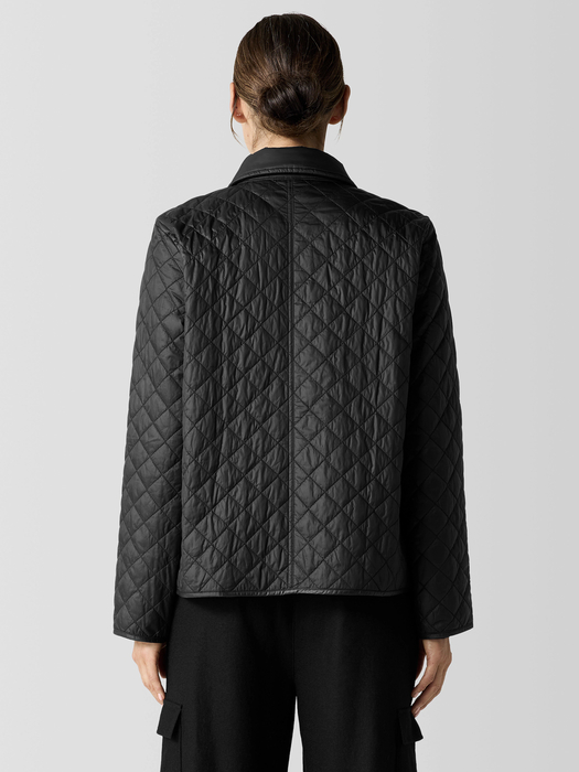 Eggshell Recycled Nylon Classic Collar Coat - Eileen Fisher Outlet