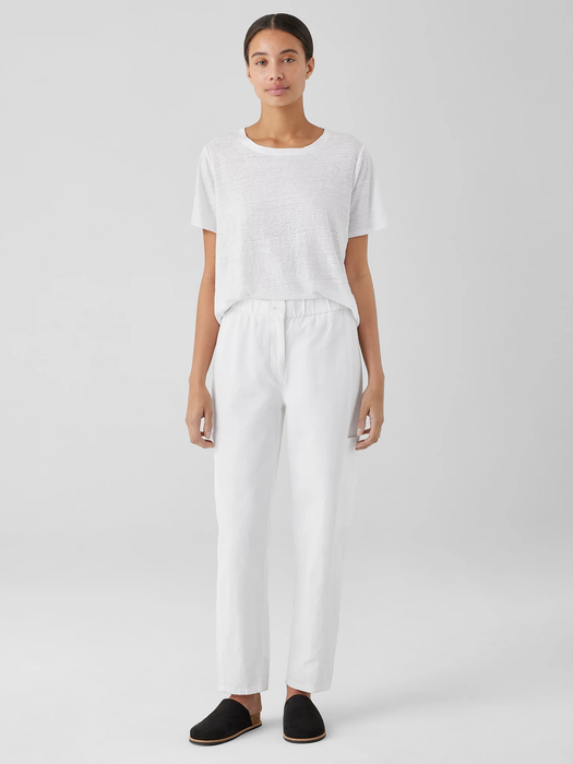 Organic Linen Jersey Crew Neck Tee - Eileen Fisher Outlet