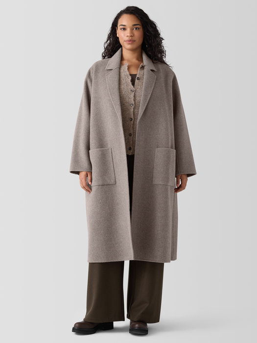 Doubleface Wool Cloud Notch Collar Coat - Eileen Fisher Outlet