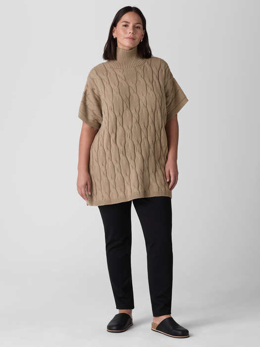 Peruvian Organic Cotton Alpaca Poncho - Eileen Fisher Outlet