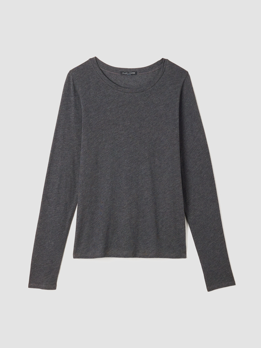 Sheer Knit Long-Sleeve Tee - Eileen Fisher Outlet