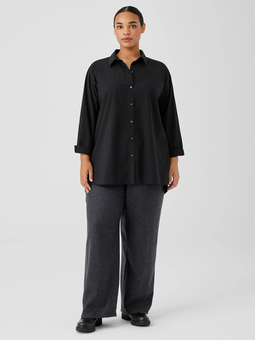 Washed Organic Cotton Poplin Classic Collar Shirt - Eileen Fisher Outlet