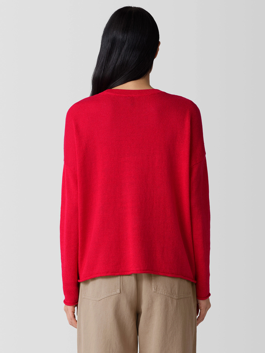Organic Linen Cotton Cord Crew Neck Top - Eileen Fisher Outlet